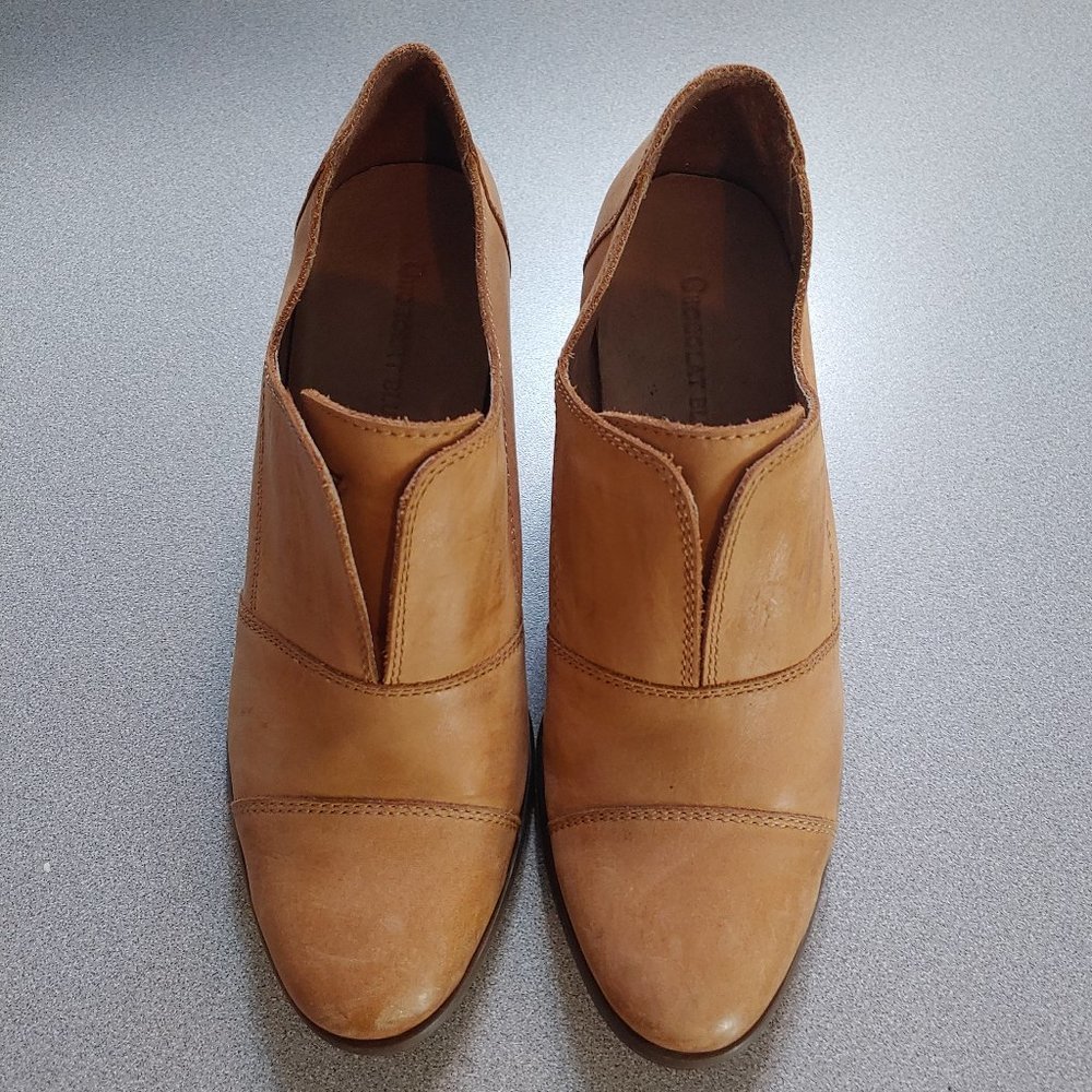 Chocolat Blu Stacked Heel Leather Ankle Booties - Picture 2 of 8